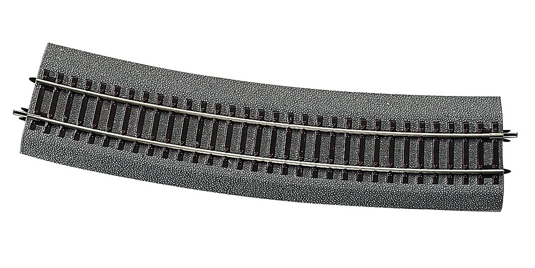 Roco Line H0 42528 Gebogenes Gleis mit Bettung Radius R10 888mm 15° Schiene