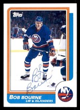 1986 Topps Hockey #14 Bob Bourne Signed Autograph (no COA) *d2