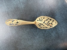 Vintage Pierced Cake Server Slotted Spoon Floral Intricate Design 20cm