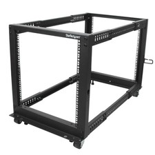 StarTech 12U Adjustable Depth Open Frame 4 Post Server Rack