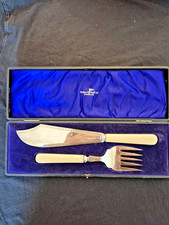 Vintage Walker & Hall Box Serviermesser & Gab...