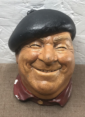 Vintage 1971 Bossons Pierre Chalkware Head Wall Plaque Made in England