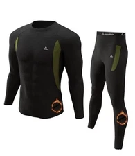  Thermal Underwear Long Johns Set Mens Winter Gift Hunting Gear Large 1-black