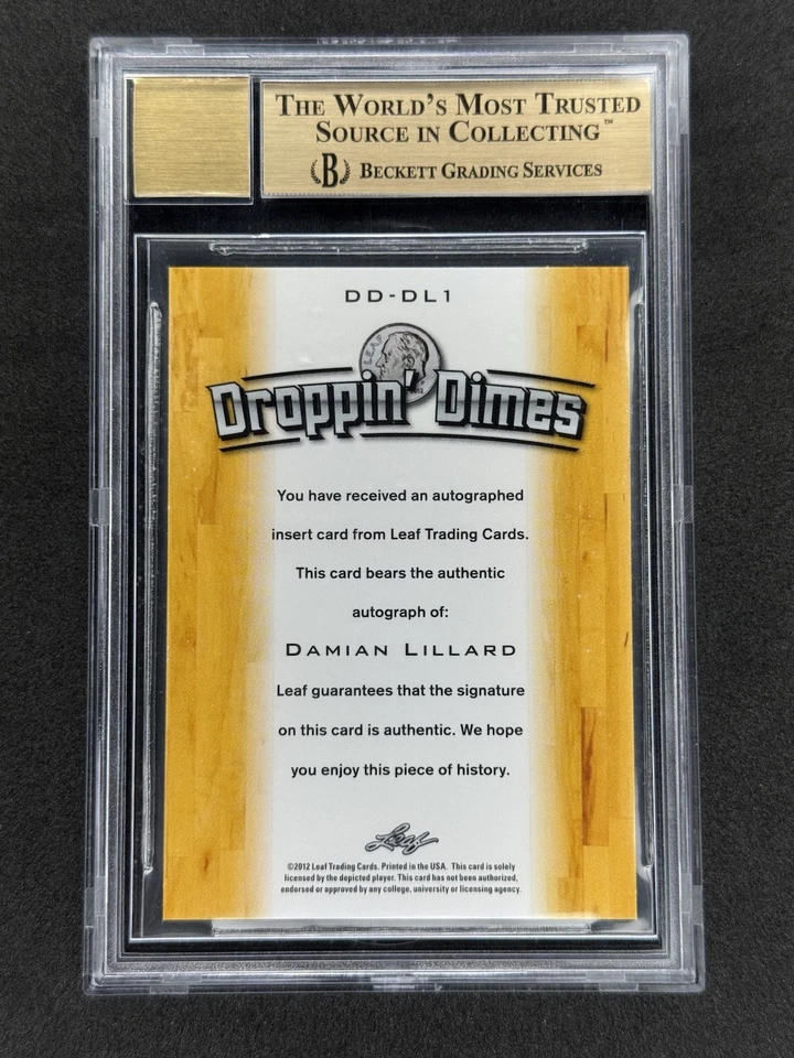 Damian Lillard 2012-13 Leaf Signature Droppin’ Dimes Blue Auto RC /10 BGS 9.5|10 - Image 2 of 2