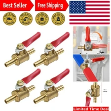 Versatile 4-Pack Brass Shut Off Valves - 600 PSI, Easy Install, 180° Handle