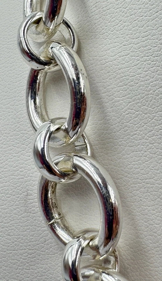 Tommy Hilfiger Stainless Steel Circle Link Toggle Necklace 19.5” - Image 2 of 4