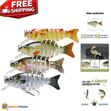 Durable 6-Segment Swimmax Lures: Catch More Bass, Trout & Crappie Effortlessly
