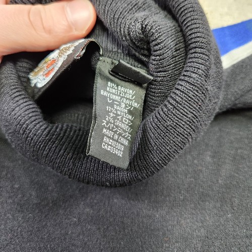 Pull vintage Harley Davidson femme grand col roulé tricot motard année 2000 noir - Photo 6/8