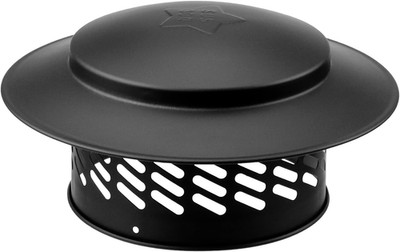 Chimney Cap 6 Inch Black Chimney Cover 304 Stainless Steel Flue Hole Cover Roof 