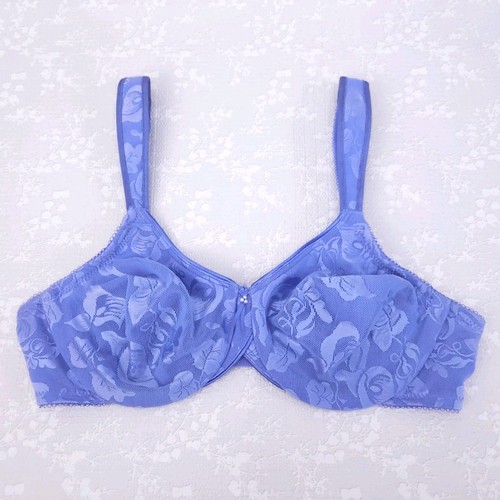 WACOAL Awareness Full Coverage Bra 34C Blue Persian Jewel Floral Underwire 85567
