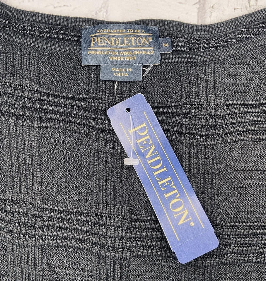 *NEW* Pendleton Jamison Square Waffle-Knit Women's Black Lightweight Top; M - Image 3 of 4