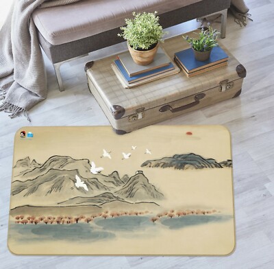 3D White Crane Mountain ZHUA1665 Game Non Slip Rug Mat Photo Carpet Zoe