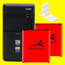Long Lifespan 2x 2620mAh Li ion Battery New Charger for Samsung Galaxy J1 J100M