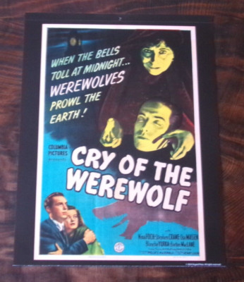 VINTAGE MONSTERS CALENDAR CUT POSTER PAGE 11'' X 14'' ''CRY OF THE WEREWOLF''