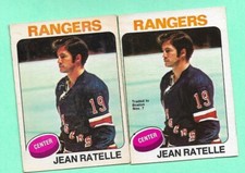 (1) JEAN RATELLE  1975-76 O-PEE-CHEE  # 243 RANGERS TRADE  CARD (I0096)