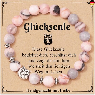 POWWA Glücks - Eulenarmband für Frauen und Teenager mit Eulenanhänger und Na