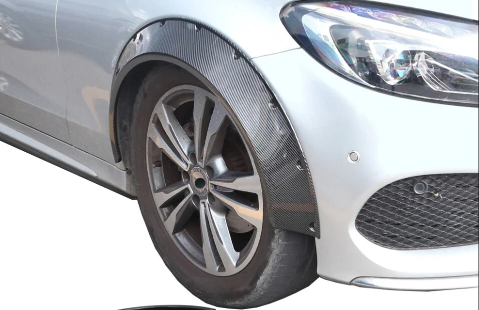 Kit de 4 piezas F+R arco negro satinado 2,3" carrocería ancha guardabarros llamaradas extensión para BMW Foto 3 de 4