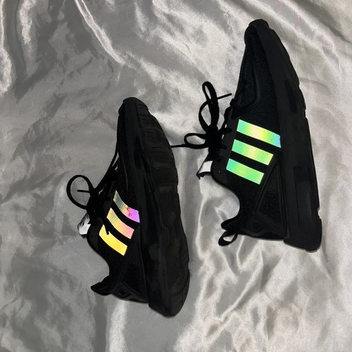 Adidas XZ2K Mens size 5/ Women's 6.5 Black/ Holographic Reflective Stripes - Picture 8 of 13