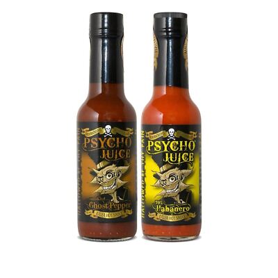 Hot Chilli Sauce 2 Set Spicy 70% Habanero & Chipotle Ghost Psycho Juice Gift