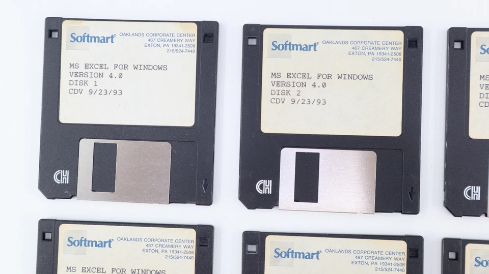 Disquetes Microsoft Excel para Windows versión 4.0 3.5" vintage 23/09/93 Foto 2 de 4