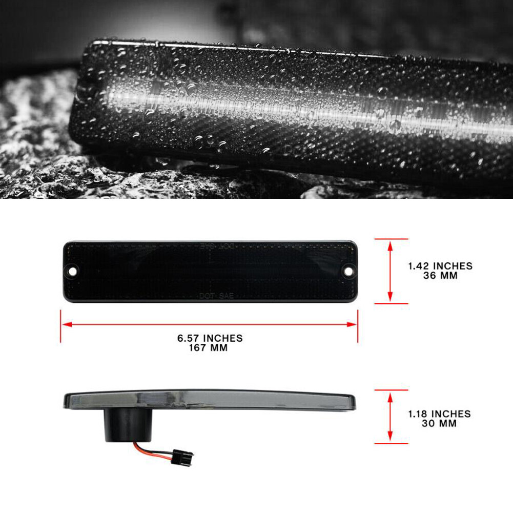 White LED F / R Side Marker Lights For Jeep CJ5 CJ6 CJ7 CJ8 SJ Wagoneer