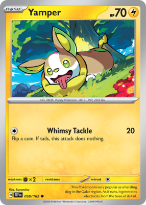 Yamper 58/162 Common | Temporal Forces | Pokemon Card | eBay Yamper 58/162 Common | Temporal Forces | Pokemon Card | eBay