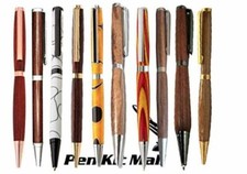 Pen Kit Mall - Slimline Pen Kits for Woodturning 10-Pack, Mixed Colors FREE SH