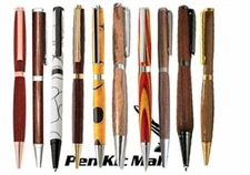 Pen Kit Mall - Slimline Pen Kits for Woodturning (10-Pack, Mixed Colors) FREE SH