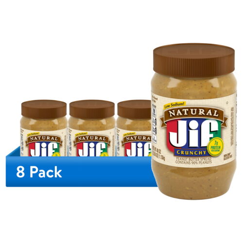 (8 pack) Natural Crunchy Peanut Butter Spread Contains 90% Peanuts, 40 Ounces