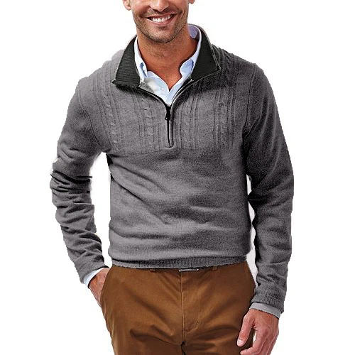 Mens grey quarter 2025 zip sweater