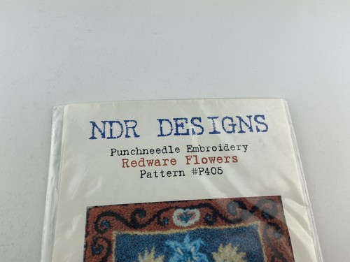 NDR Designs Redware Flowers Punch Needle Pattern With Fabric - Picture 3 of 7