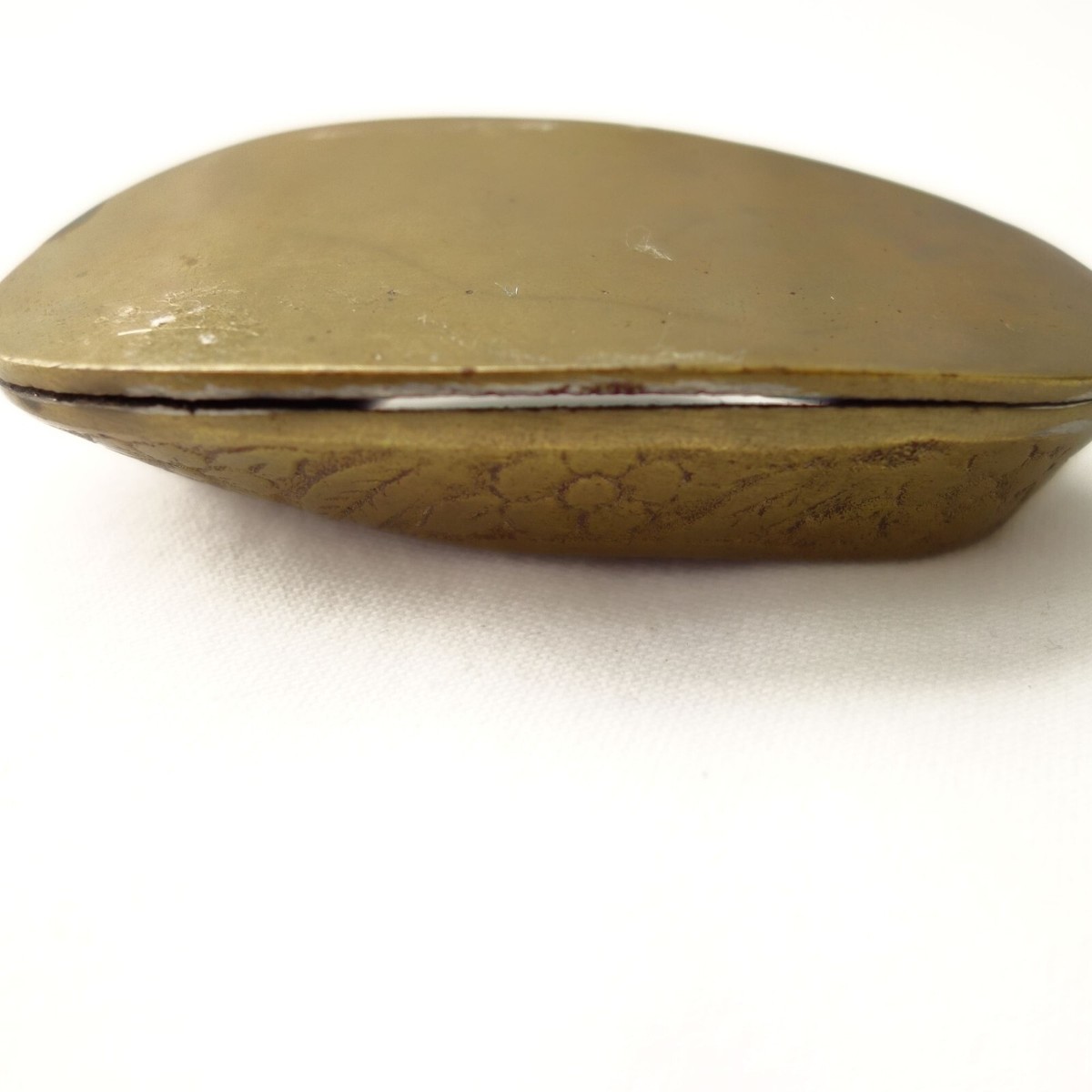 Vintage Brass Miniature Hand Etched Shoe Slipper Personal Ashtray