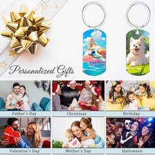 Custom Keychain with Photo Picture Keyring Personalized Memorial Gifts for Him