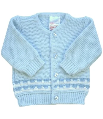 Babyprem Premature Preemie Baby Boys Clothes Blue Knitted Cardigan 3lb 5lb 8lb