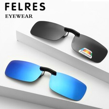 Unisex Clip On Flip Up Siamese Lens Polarized Sunglasses Square Outdoor Glasses