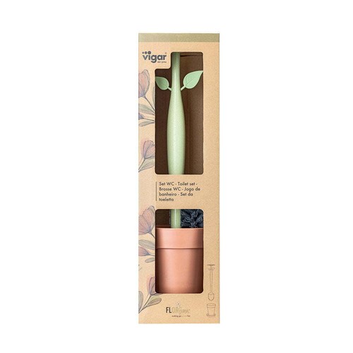 Florganic Toilet Cleaning Brush w/ Canister Holder Stand Set Bathroom Cleaner - Picture 4 of 6