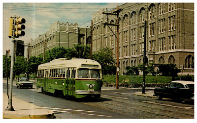 Philadelphia PA Bus Old Mustang Simon Gratz HS 1971 Vintage Chrome Postcard-R-40