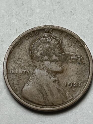 1920 D 1c Wheat Cent Obverse Brockage Error Coin Lot U821 - Picture 2 of 12