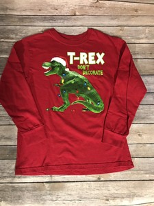 Holiday Time Long Sleeve T Rex Don T Decorate Tee Shirt Top Size L