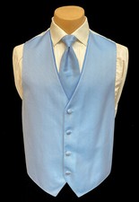 Men's Jean Yves Blue Tuxedo Vest and Tie Formal Wedding Groom Prom Medium M