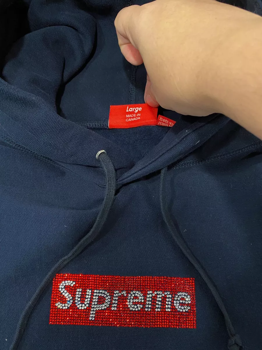 Supreme Navy Blue Box Logo Hoodie