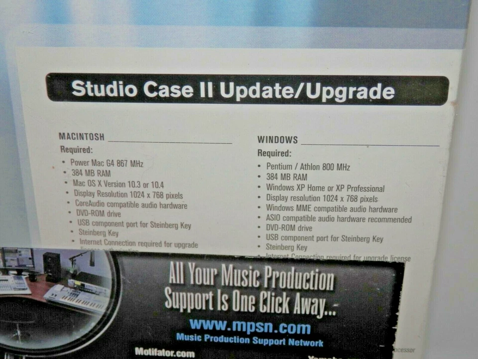Steinberg Studio Case II Update / Upgrade - Music Production WIN MAC 2005 SEALED - Image 4 of 4