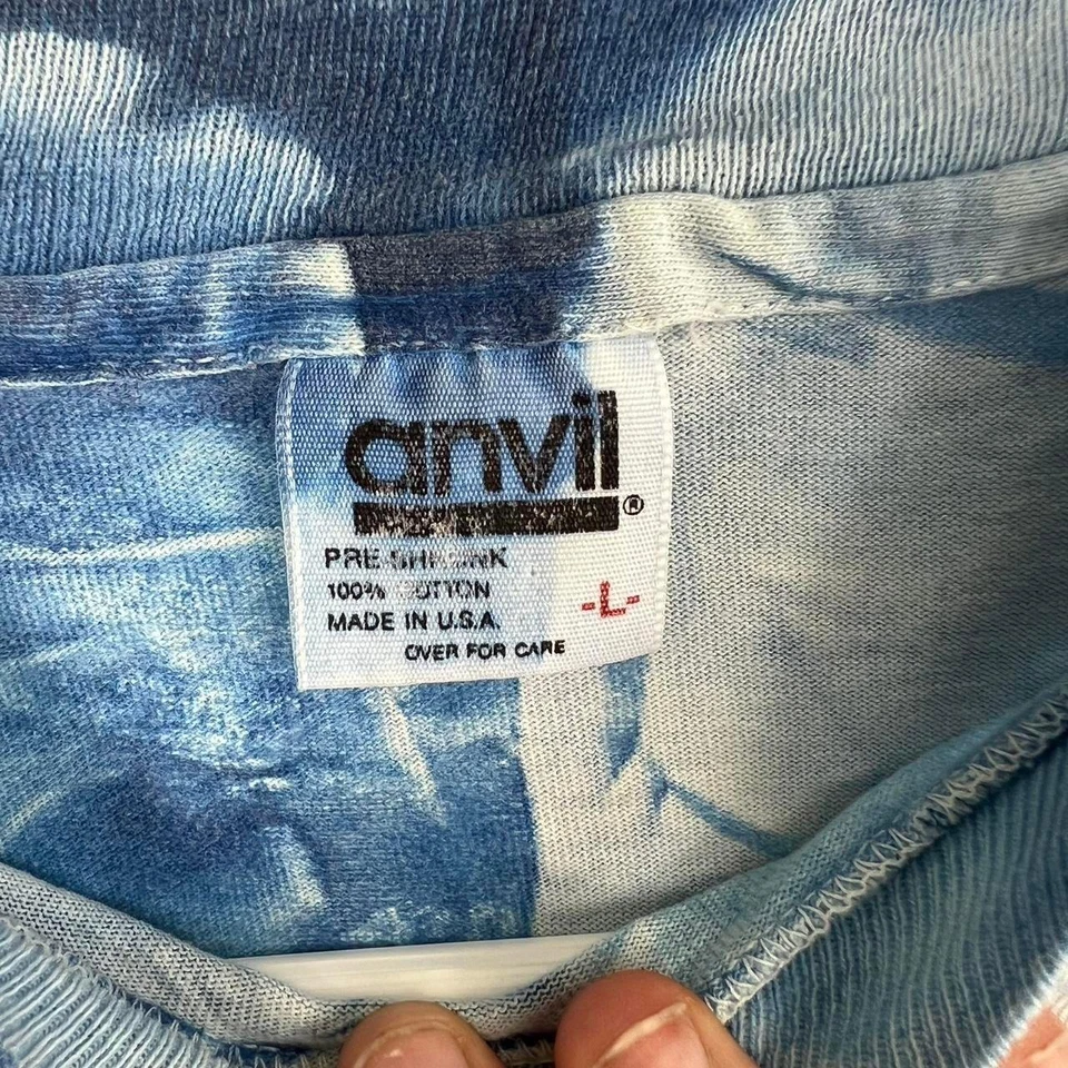 90s Blue Duke University tie dye t-shirt SINGLE STITCH AOP - Image 4 of 4