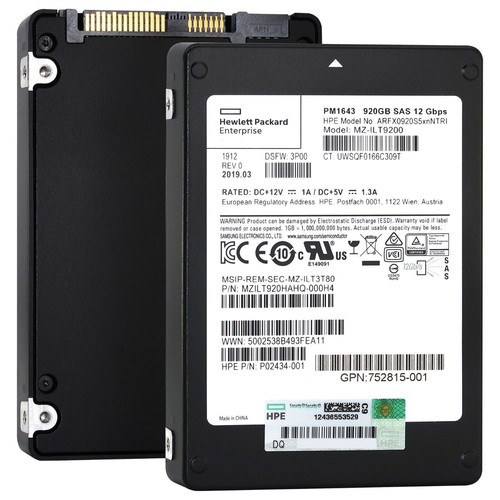 HPE PM1633a 800GB SAS 12G 2.5" Server SSD — MZ-ILT9200 (MZILT920HAHQ-000H4) - Picture 2 of 4