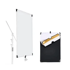 24 x 35 5-in-1 Flag Panel Photography Lighting Reflector Sun Scrim Diffuser Kit