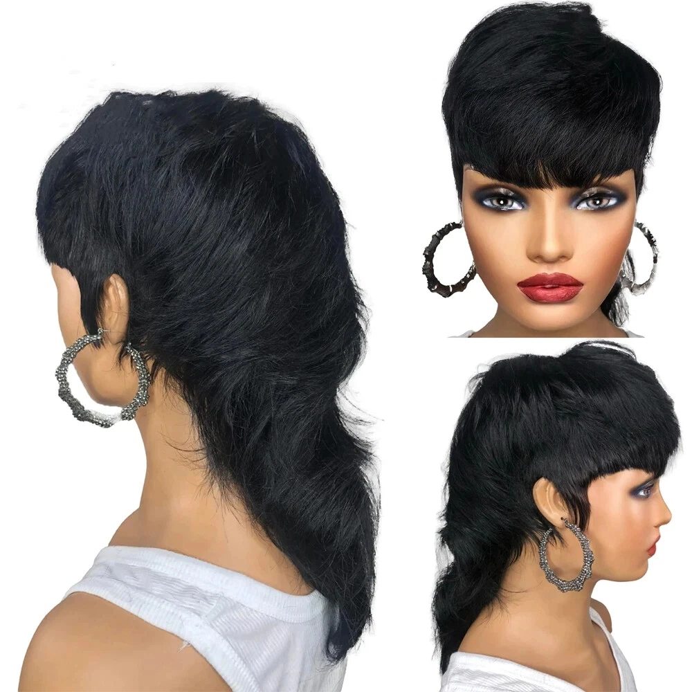 Ponytail wigs with bangs cheap