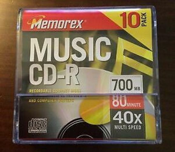 5 NEW Memorex Music CD R Recordable in Case: 700 MB, 80 Min, 40X Multi Speed