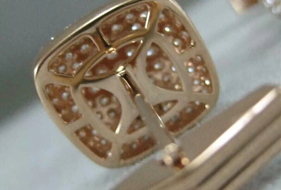 Gemelos de boda de diamantes creados en laboratorio de corte redondo de 3 quilates enchapados en oro rosa de 14 quilates Foto 3 de 4