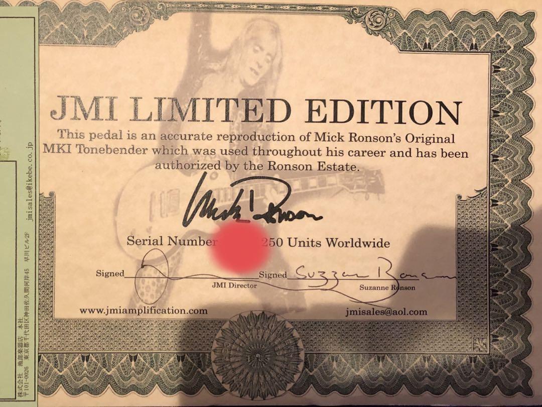 JMI Tone Bender MK1 Mick Ronson Signature | eBay