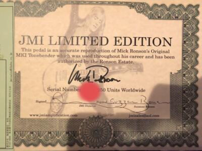 JMI Tone Bender MK1 Mick Ronson Signature | eBay